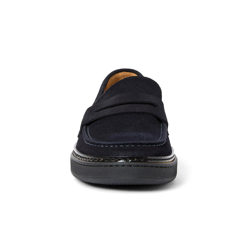 Aquatalia Bucarest Suede Penny Loafer Navy