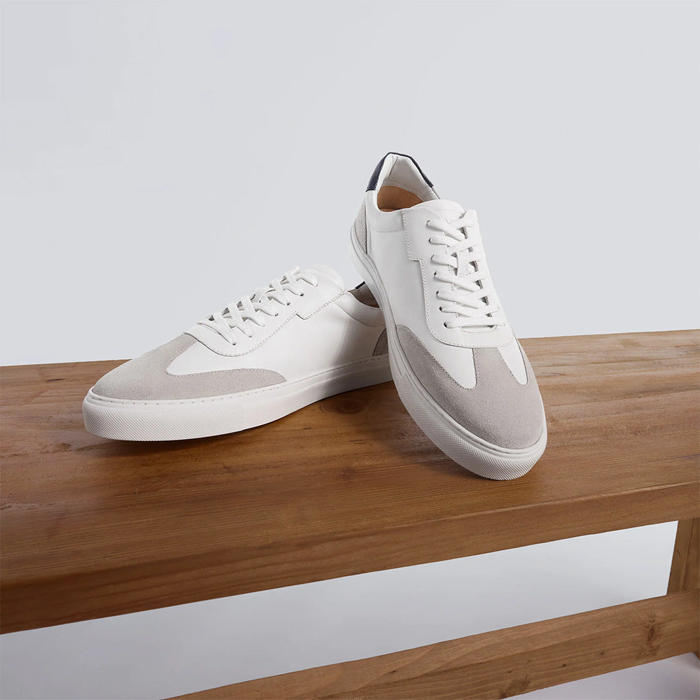 Samuel Hubbard Hayes Leather Lace-Up Sneaker Coastal Grey