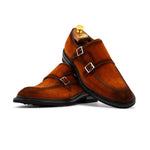 View product image 4: Harris Firenze 1913 Suede Double Cap Toe Monk Strap Brick