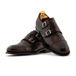 View product image 4: Harris Firenze 1913 Leather Double Cap Toe Monk Strap Dark Brown