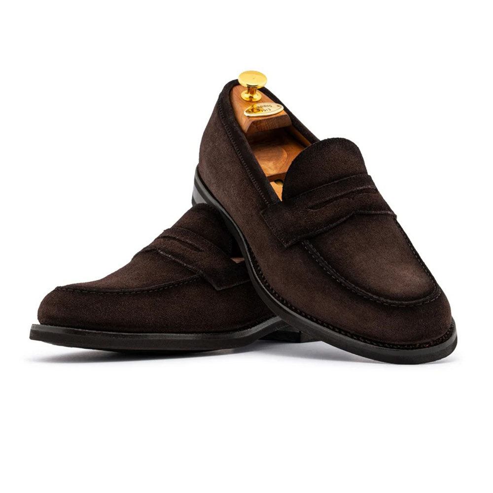 Harris Firenze 1913 Terni Suede Penny Moccasin Dark Brown