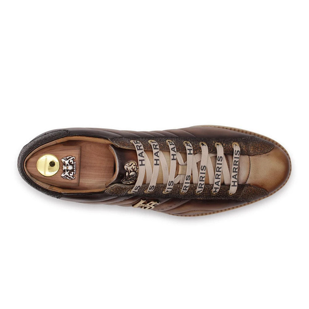 Harris Firenze 1913 Hand-Painted Leather Comfort Sneakers Brown