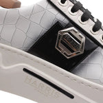 View product image 4: Harris Firenze 1913 Crocodile Effect Leather Sneakers White / Black