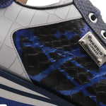View product image 4: Harris Firenze 1913 Genuine Python & Crocodile Effect Sneakers Blue / Black / White