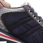 View product image 4: Harris Firenze 1913 Genuine Python & Suede Sneakers Blue / Red