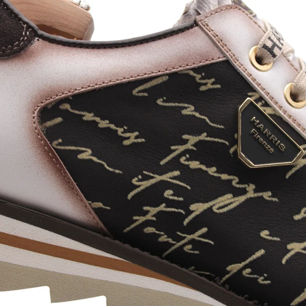 Harris Firenze 1913 Genuine Python & Signature Suede Sneakers Black