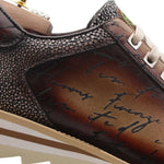 View product image 4: Harris Firenze 1913 Hand-Painted Signature Leather Sneakers Brown