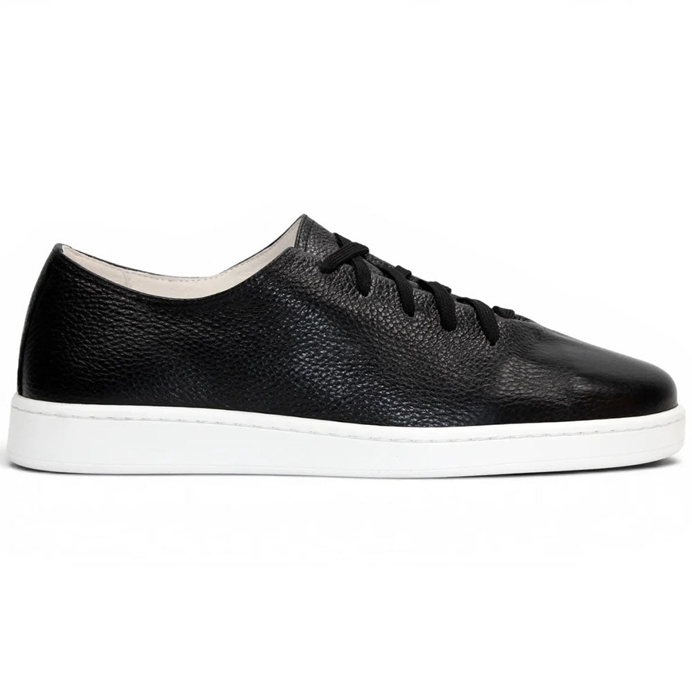 Duca by Matiste Max Embossed Pebble Grain Leather Sneaker Black