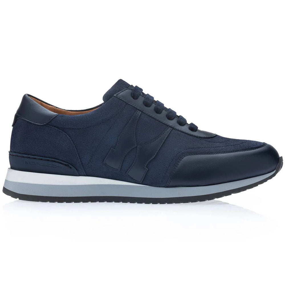 Moreschi Colorado Suede & Calfskin Sneakers Dark Blue