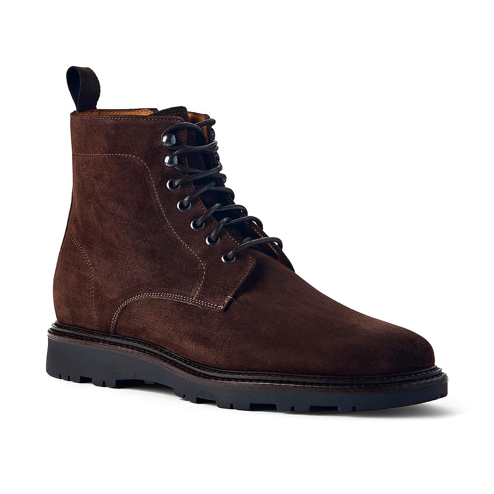 Aquatalia Agostino Suede Lace-Up Boot Dark Brown