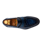 View product image 5: Harris Firenze 1913 Hand-Painted Genuine Alligator Moccasin Blue