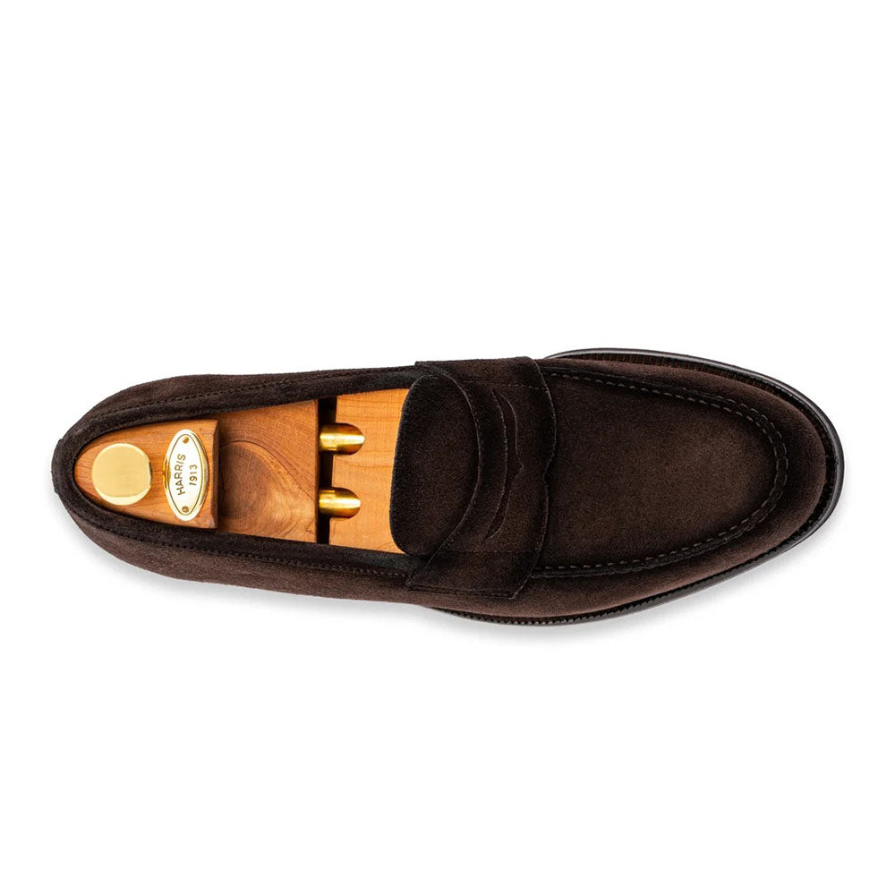 Harris Firenze 1913 Terni Suede Penny Moccasin Dark Brown