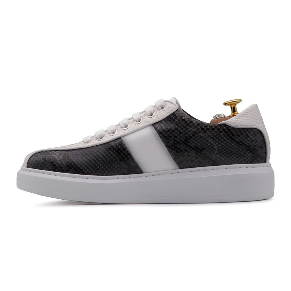 Harris Firenze 1913 Genuine Python Sneakers White /Grey