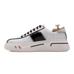 View product image 5: Harris Firenze 1913 Crocodile Effect Leather Sneakers White / Black