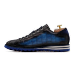 View product image 5: Harris Firenze 1913 Hand-Painted Crocodile Print Leather Sneakers Blue