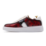 View product image 5: Harris Firenze 1913 Genuine Python & Stamped Leather Sneakers Red / White