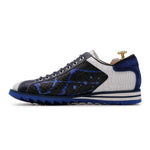 View product image 5: Harris Firenze 1913 Genuine Python & Crocodile Effect Sneakers Blue / Black / White