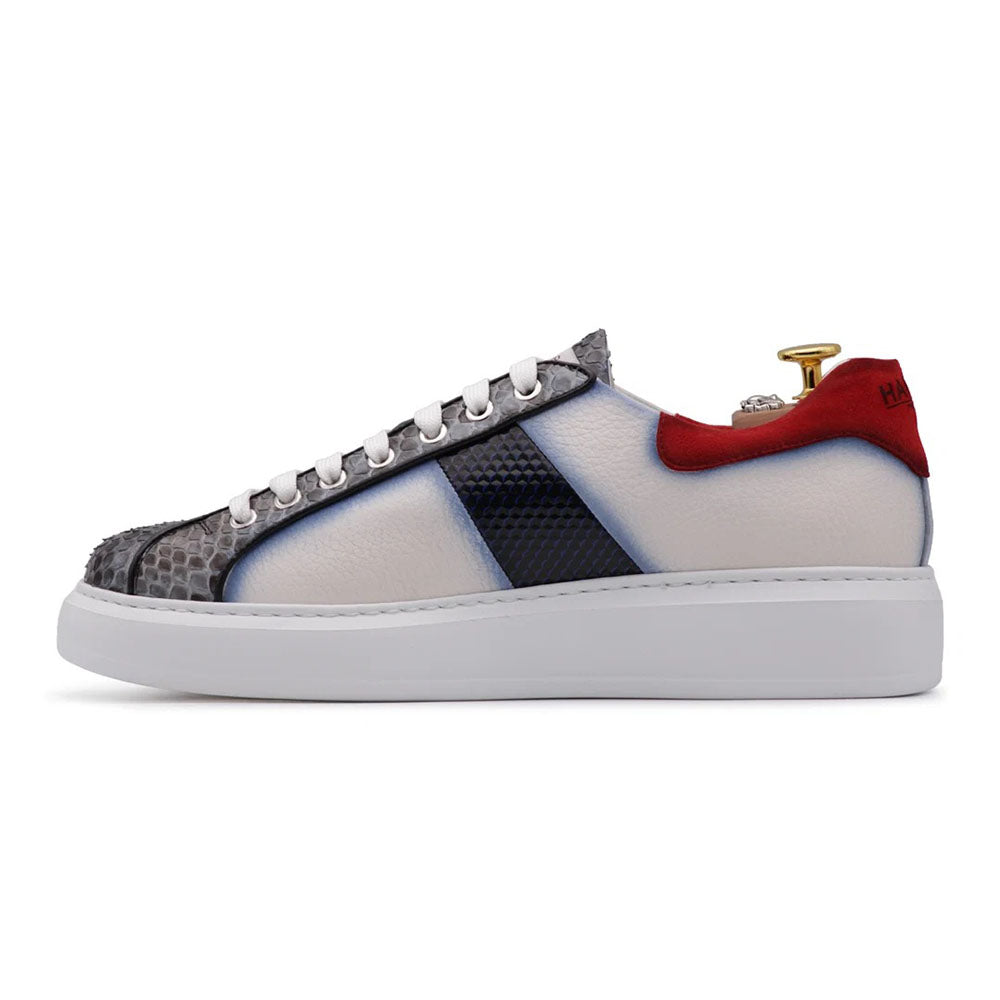 Harris Firenze 1913 Genuine Python & Soft Leather Sneakers Blue / White