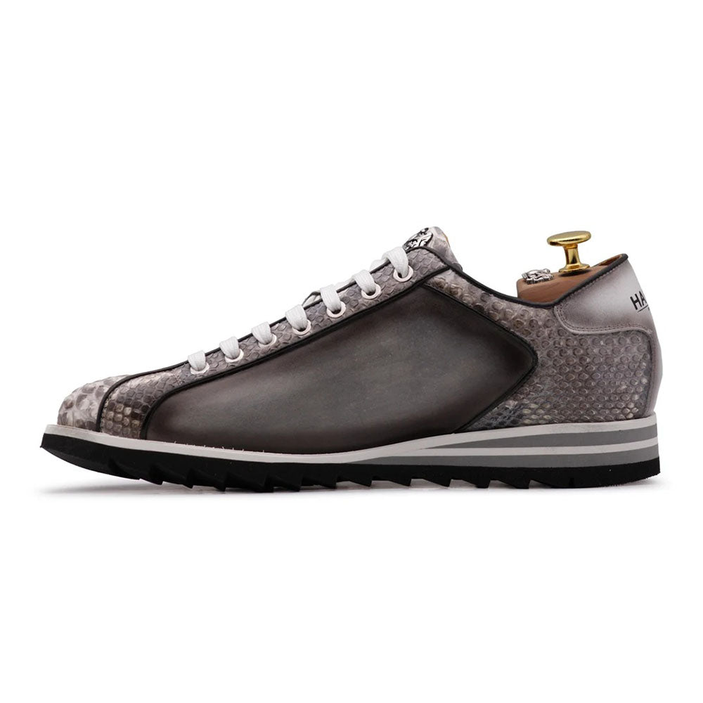 Harris Firenze 1913 Genuine Python & Suede Sneakers Grey