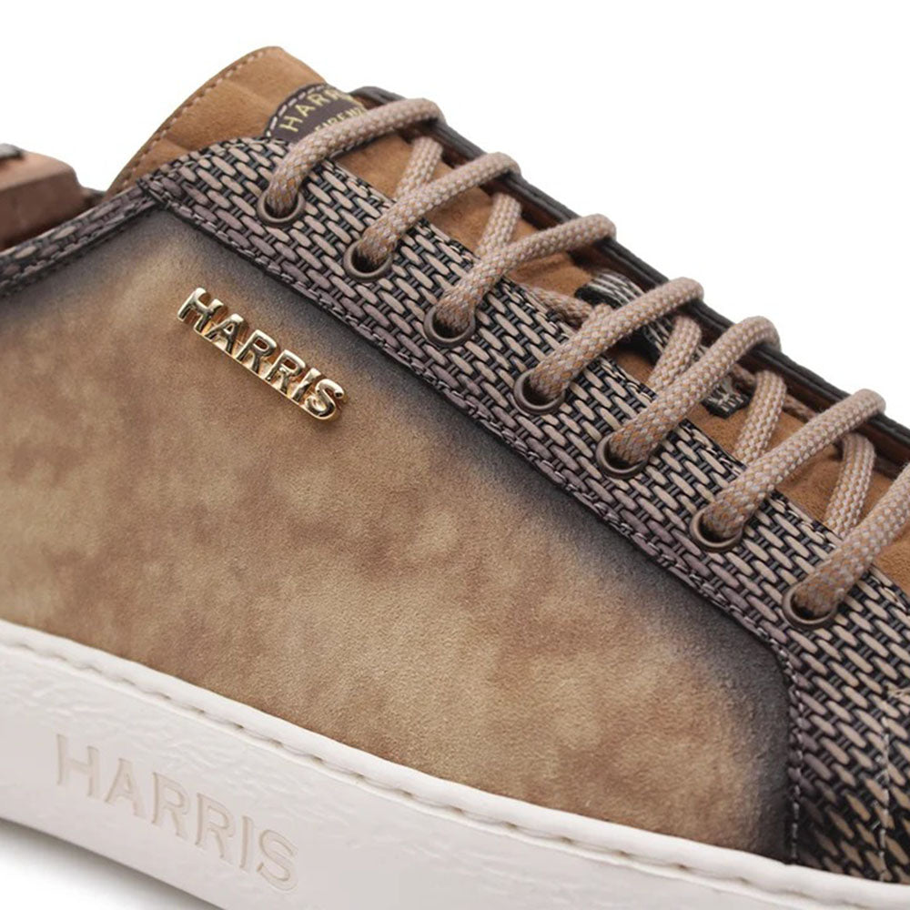 Harris Firenze 1913 Palermo Printed Leather  & Suede Sneaker Brown