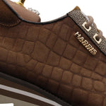 View product image 5: Harris Firenze 1913 Crocodile Effect Suede Sneaker Tobacco