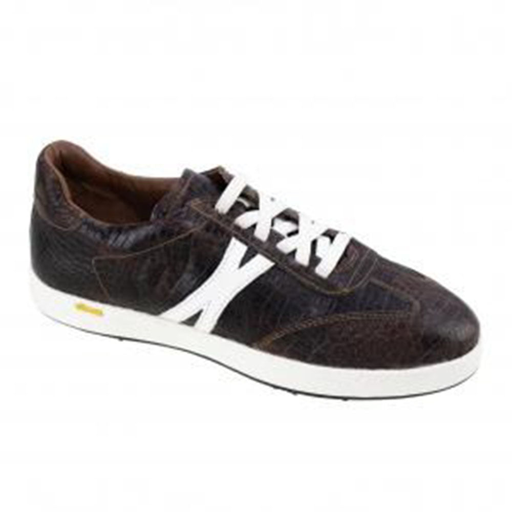 TB Phelps Brooklyn Hybrid Croco Embossed Sneaker Brown