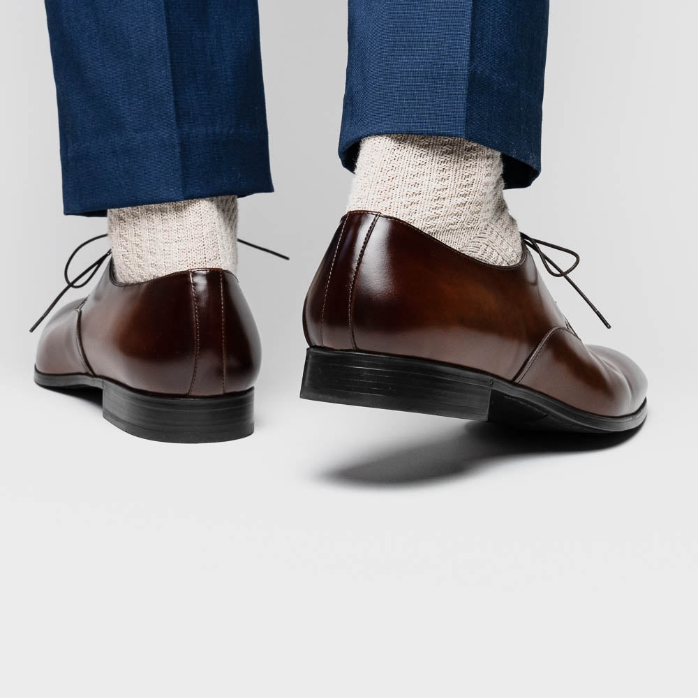 Santoni Induct O1-02 Calfskin Derby Brown