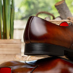 Santoni Induct O1-02 Calfskin Derby Brown