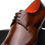 Santoni Induct O1-02 Calfskin Derby Brown