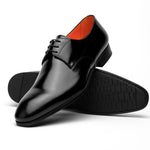 Santoni Induct O1-01 Calfskin Derby Black