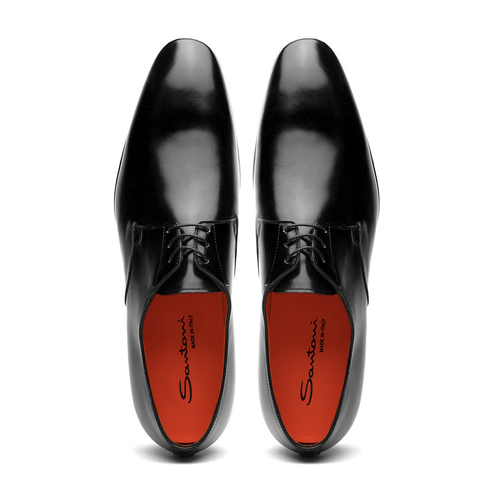 Santoni Induct O1-01 Calfskin Derby Black