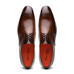 Santoni Induct O1-02 Calfskin Derby Brown