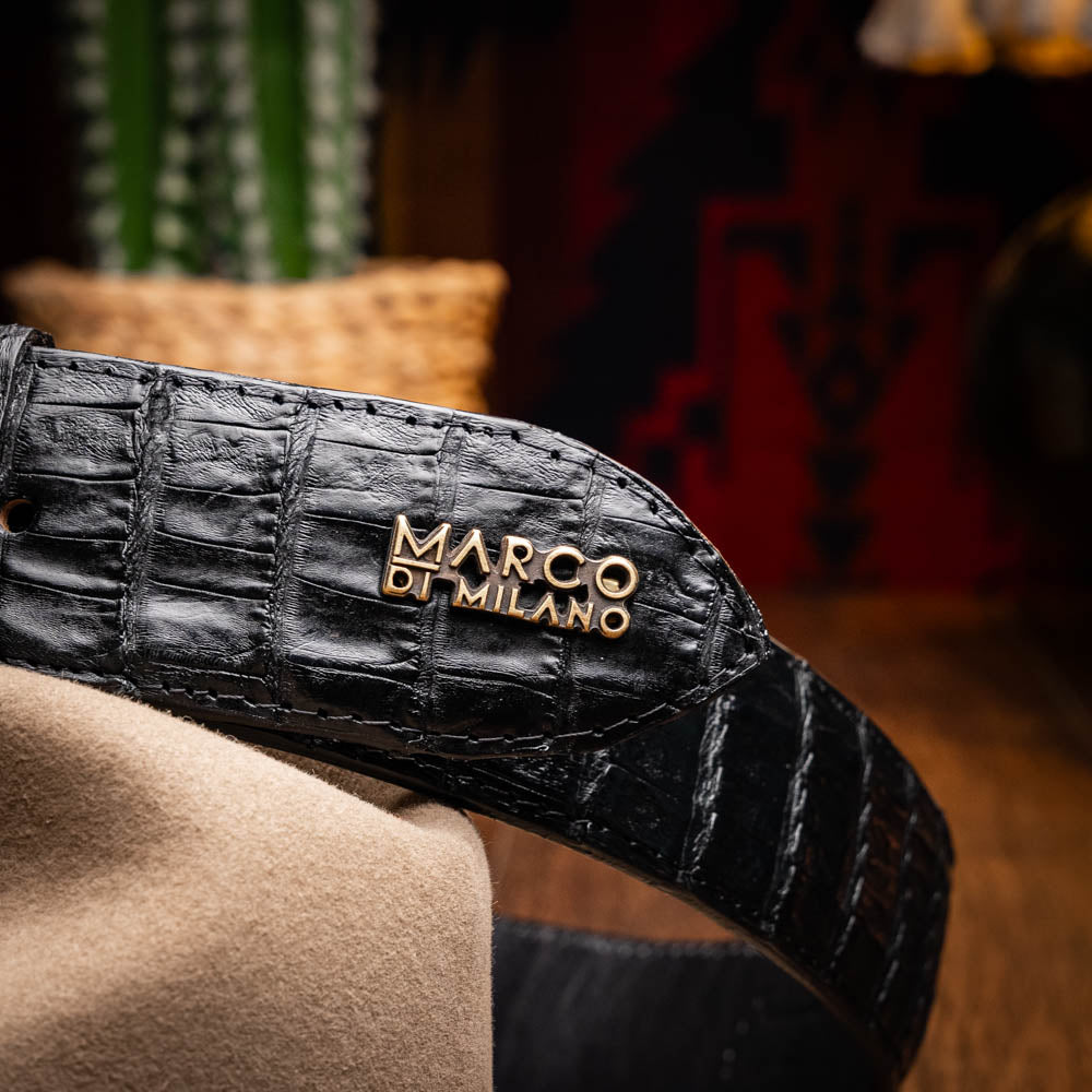 Marco Di Milano Iowa Caiman Crocodile Belt Black