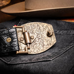 Marco Di Milano Iowa Caiman Crocodile Belt Black