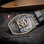 Marco Di Milano Iowa Caiman Crocodile Belt Black