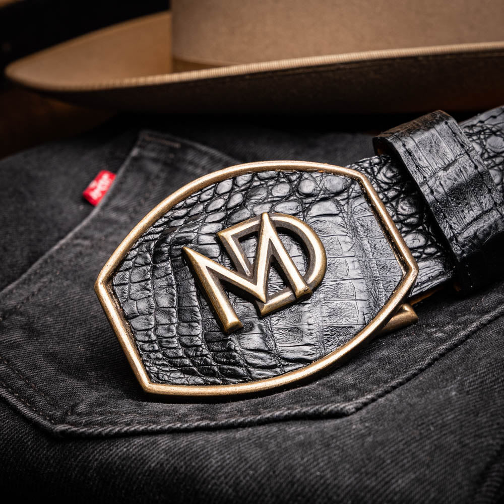 Marco Di Milano Iowa Caiman Crocodile Belt Black