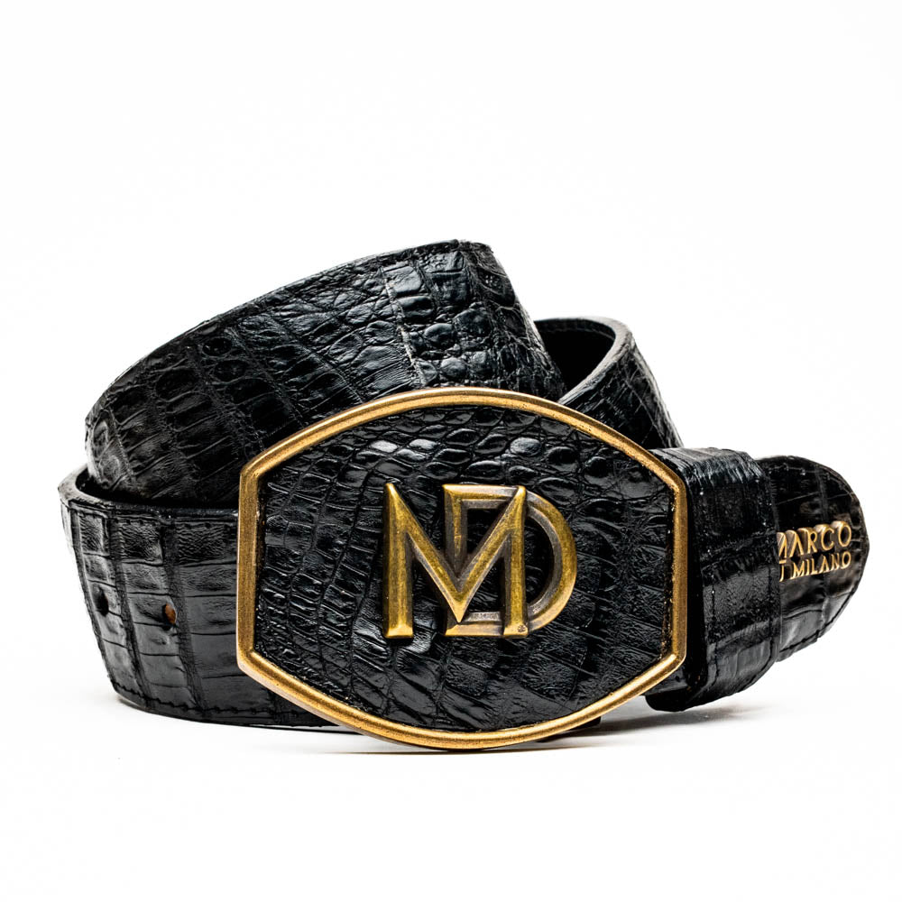 Marco Di Milano Iowa Caiman Crocodile Belt Black