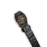 Marco Di Milano Iowa Caiman Crocodile Belt Black