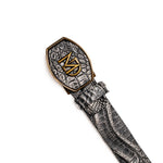 Marco Di Milano Iowa Caiman Crocodile Belt Stone Gray