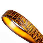 Marco Di Milano Iowa Caiman Crocodile Belt Mustard / Brown
