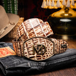 Marco Di Milano Iowa Caiman Crocodile Belt Stone Orix