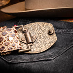 Marco Di Milano Iowa Caiman Crocodile Belt Stone Orix