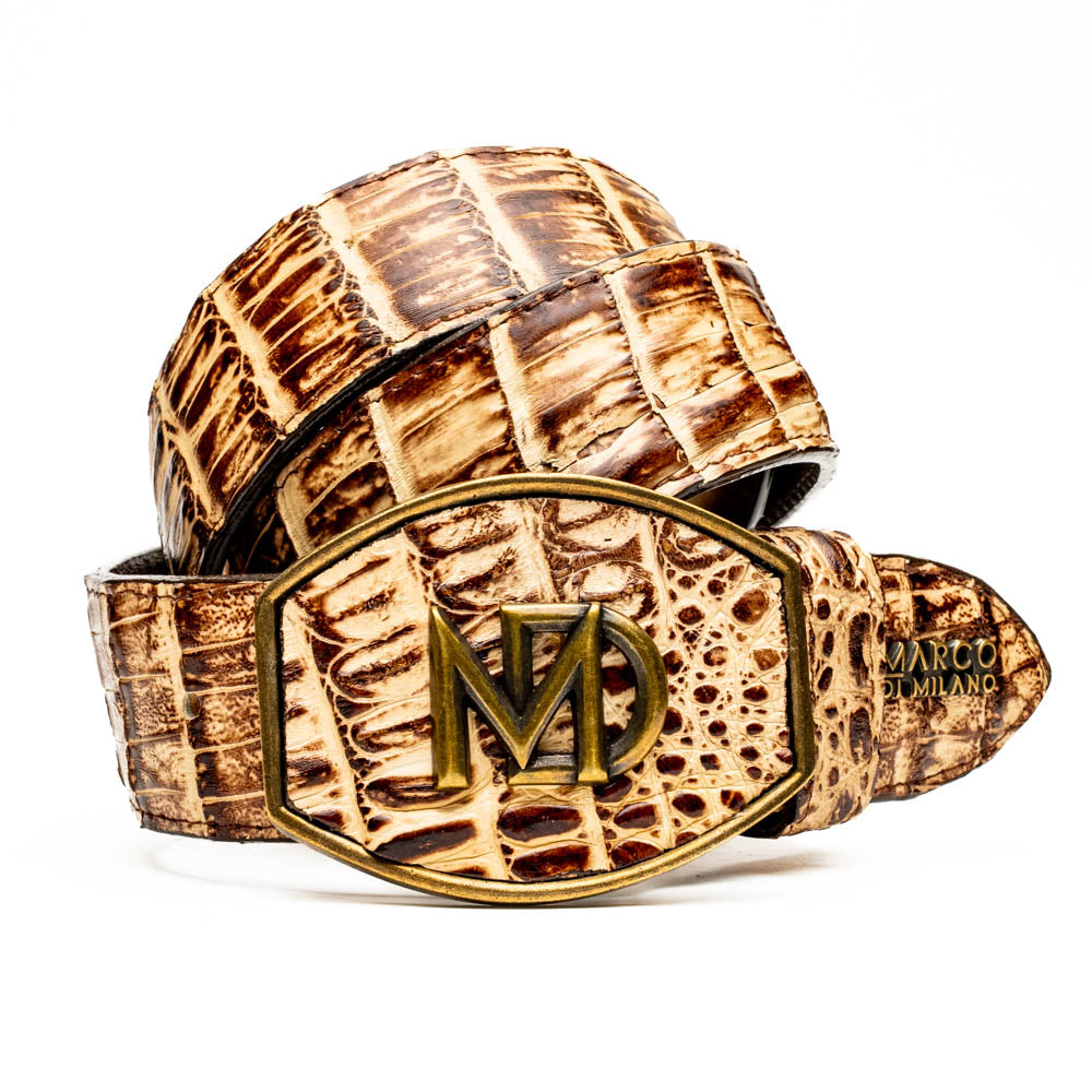 Marco Di Milano Iowa Caiman Crocodile Belt Stone Orix
