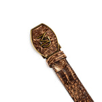 Marco Di Milano Iowa Caiman Crocodile Belt Stone Brown