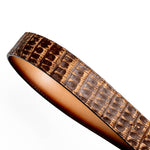 Marco Di Milano Iowa Caiman Crocodile Belt Stone Brown