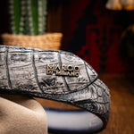 Marco Di Milano Iowa Caiman Crocodile Belt Stone Gray