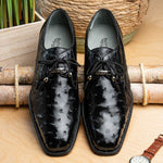 Belvedere Isola Ostrich Quill Dress Shoes Black