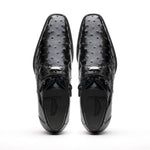 Belvedere Isola Ostrich Quill Dress Shoes Black