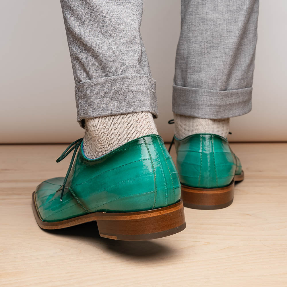 Belvedere Italo Genuine Eel Shoes Antique Mint (D05)
