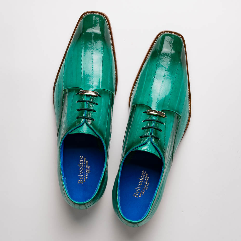 Belvedere Italo Genuine Eel Shoes Antique Mint (D05)